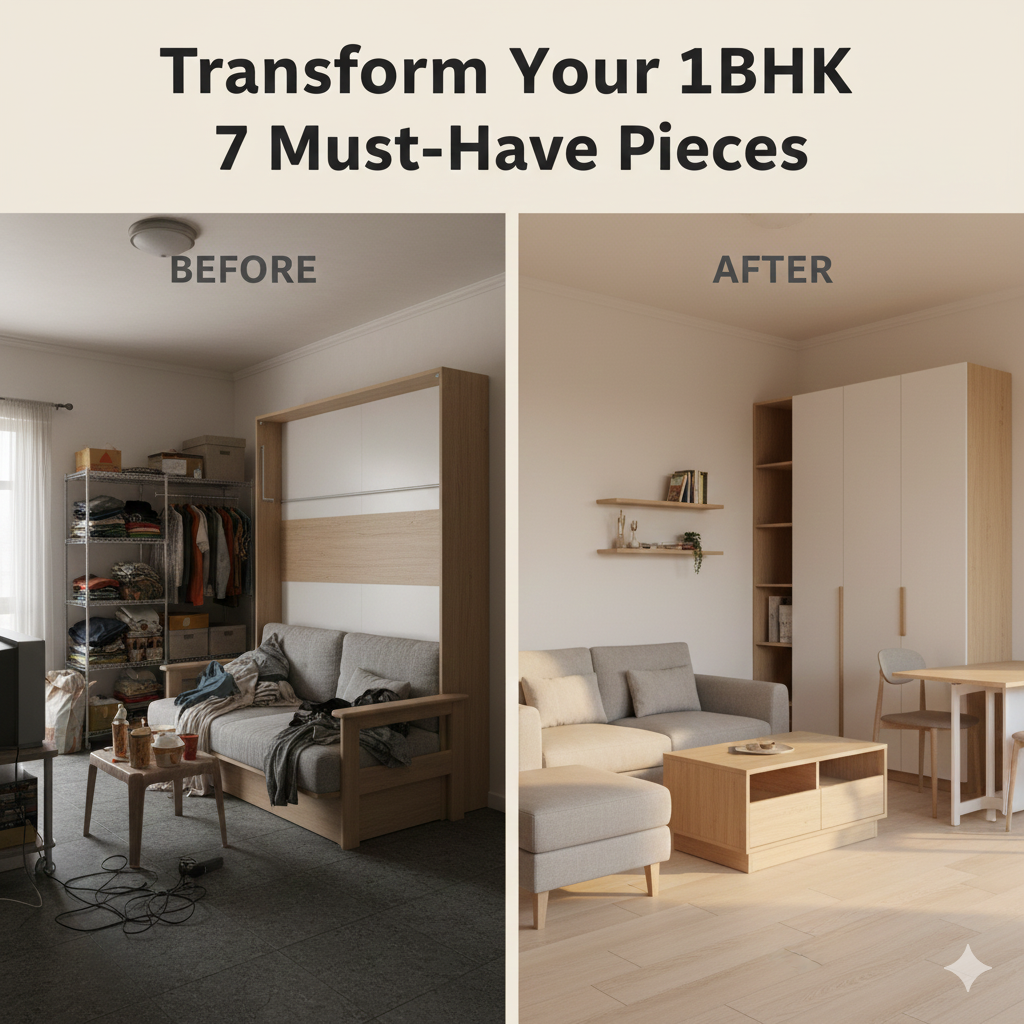 Transform Your 1BHK – 7 Must-Have Multi-Use Space-Saving Furniture Pieces